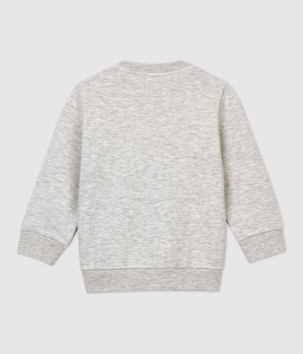 Sweatshirt en molleton b&eacute;b&eacute;. gris chin&eacute; clair