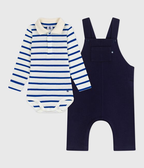 Ensemble cadeau bébé en coton : salopette et body variante 1