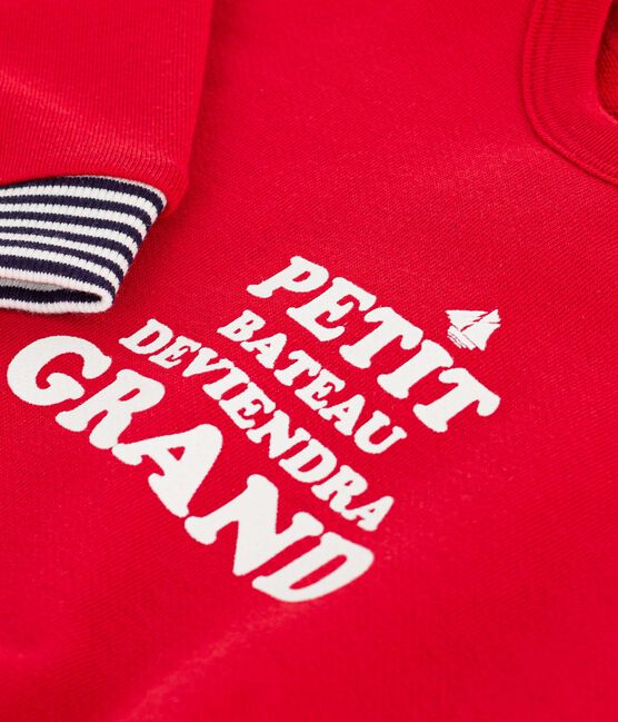 Sweatshirt bébé en coton à motifs rouge POMPEI