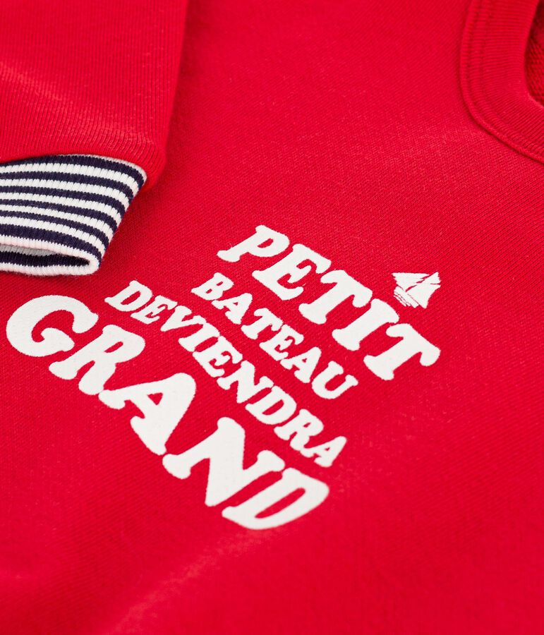 Sweatshirt b&eacute;b&eacute; en coton &agrave; motifs rouge