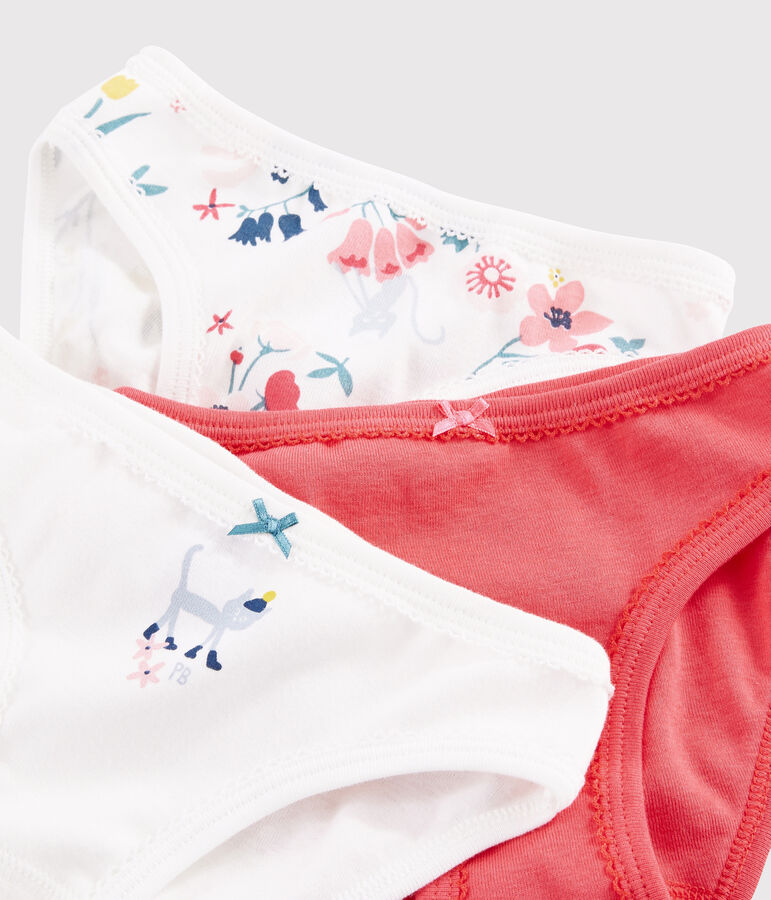 Set van 3 meisjesonderbroeken met bloemenprint multicouleur