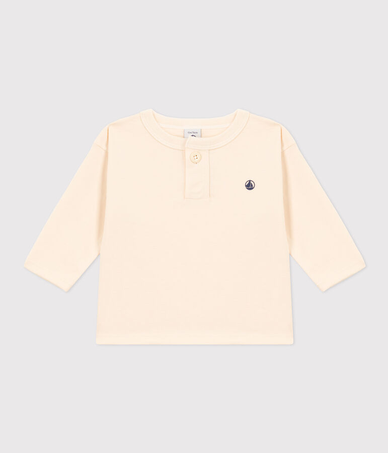 T-shirt met lange mouwen in jersey voor baby's ecru AVALANCHE