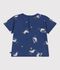 Tee-shirt b&eacute;b&eacute; en coton &agrave; manches courtes, imprim&eacute; mouettes bleu/multicouleur