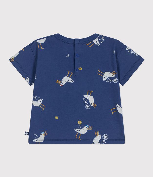 Tee-shirt b&eacute;b&eacute; en coton &agrave; manches courtes, imprim&eacute; mouettes bleu/multicouleur