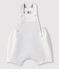 Korte linnen salopette babyjongen wit MARSHMALLOW
