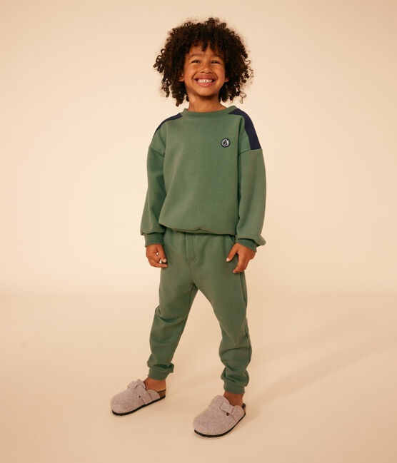 Sweatshirt in fleece voor jongens groen CROCO