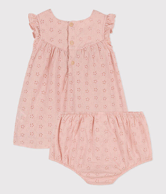 Jurk met bloomer van Engels borduurwerk voor baby's roze SALINE