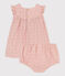 Jurk met bloomer van Engels borduurwerk voor baby's roze SALINE