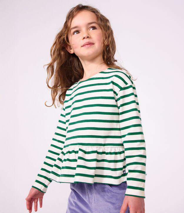 Katoenen marinetruitje voor kinderen groen/groen