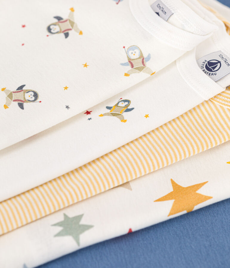 Lot de 5 bodies manches longues imprim&eacute; espace  en coton b&eacute;b&eacute; multicouleur