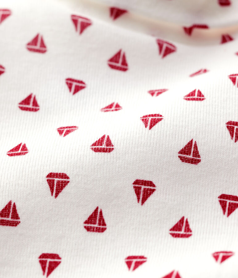 Body en coton b&eacute;b&eacute;. blanc MARSHMALLOW/rouge TERKUIT