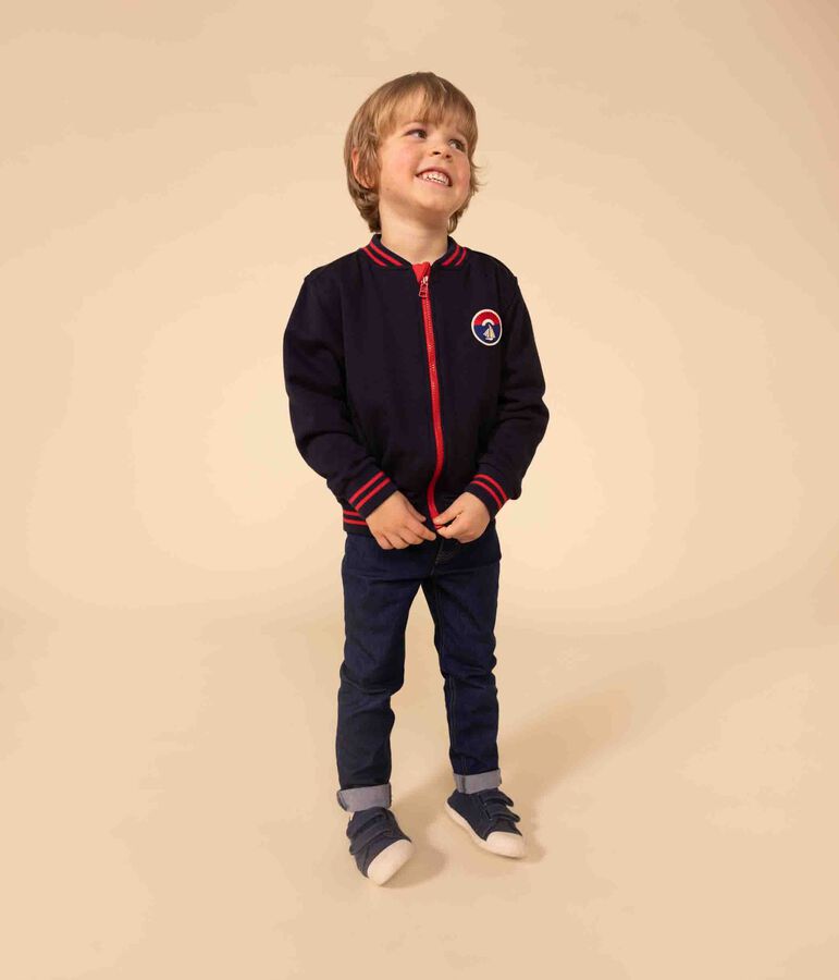 Teddy van dikke jerseystof voor kind jongen blauw