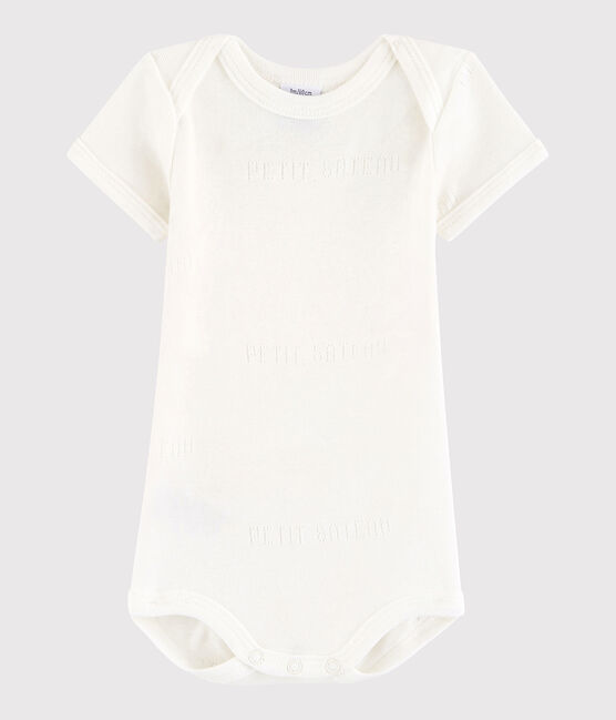 Body manches courtes bébé fille-garçon blanc MARSHMALLOW