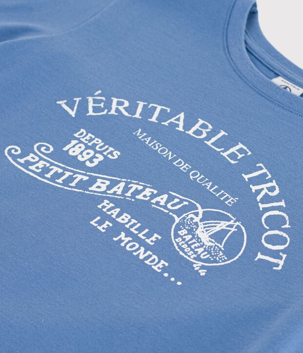 T-shirt met korte mouwen en print voor kinderen blauw