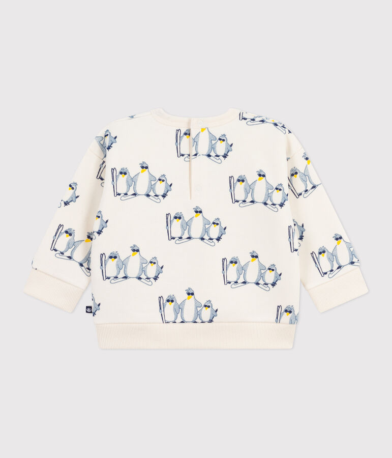 Katoenen sweatshirt met pingu&iuml;nprint voor baby's MILK/ MULTICO