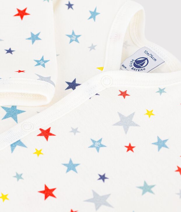 Pyjama b&eacute;b&eacute; en coton imprim&eacute; &eacute;toiles blanc/multicouleur