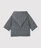 Gestreepte babycape van biologisch katoenfluweel wit MARSHMALLOW/blauw SMOKING