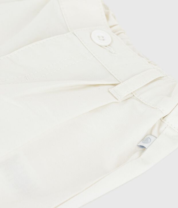 Pantalon b&eacute;b&eacute; en serge uni blanc