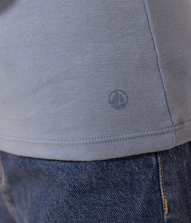 L'ICONIQUE, dames-T-shirt met ronde hals in katoen blauw