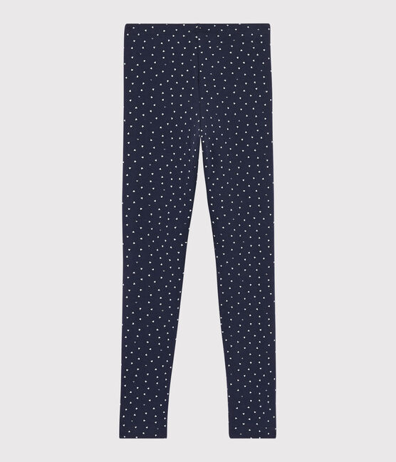 Legging van lycra jersey voor meisjes blauw SMOKING/wit MULTICO