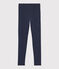 Legging van lycra jersey voor meisjes blauw SMOKING/wit MULTICO