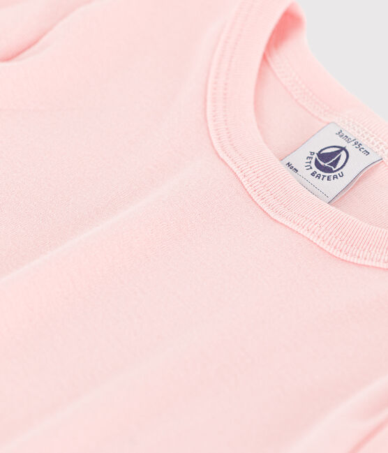 Tee Shirt manches longues en coton petite fille rose MINOIS