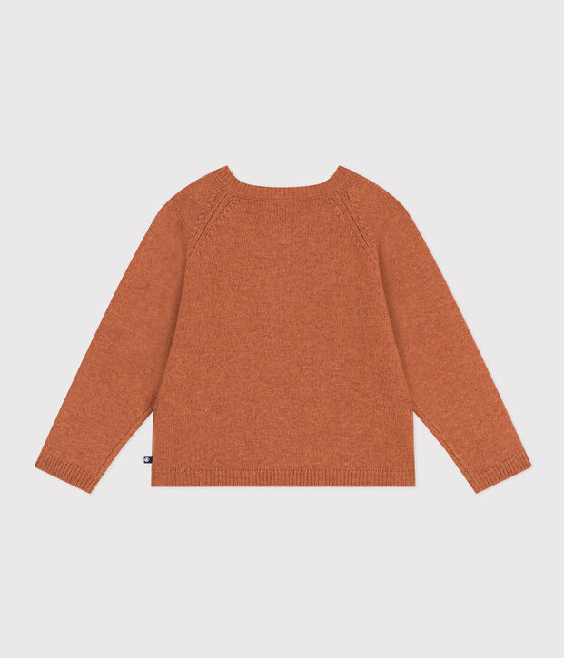 Cardigan en laine enfant fille marron