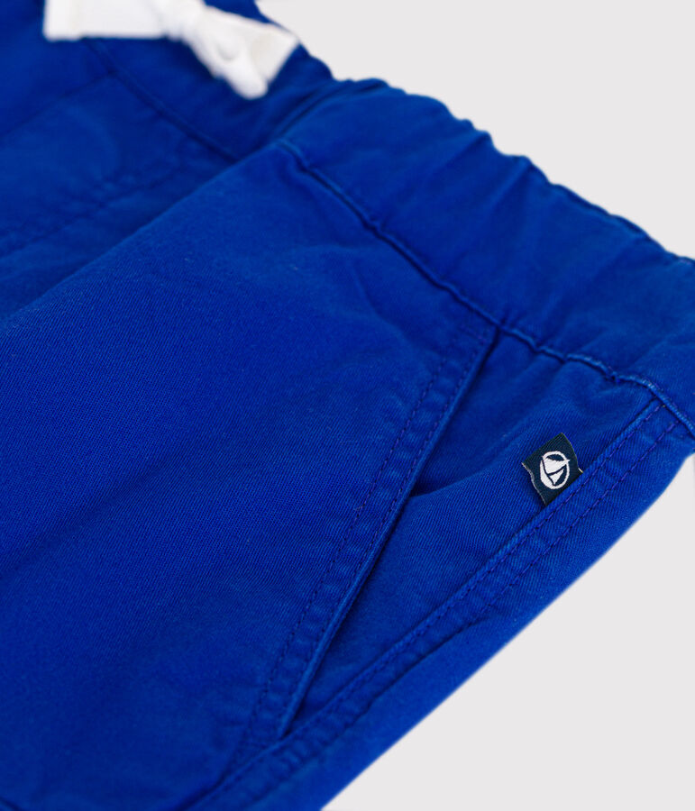 Bermuda en toile de coton enfant gar&ccedil;on bleu