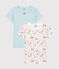 Set van 2 meisjes t-shirts met korte mouwen en Parijs print van biologisch katoen variante 1