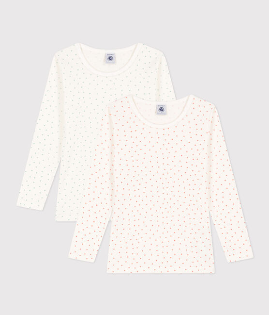 Set van 2 T-shirts met lange mouwen met hart voor meisjes in katoen variante 1