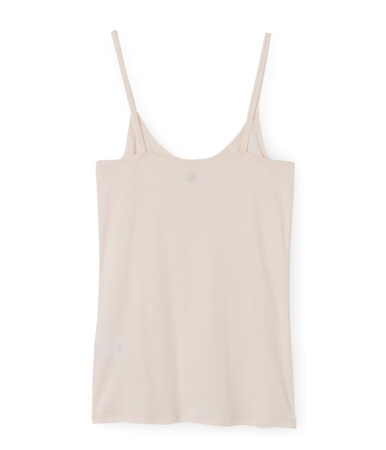 Chemise &agrave; bretelles femme en coton l&eacute;ger rose FLEUR