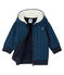 Sweatshirt met capuchon van molton met print en gevoerd met sherpa babyjongen blauw SMOKING/wit MULTICO