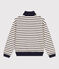 Sweatshirt van geruwde fleece met schipperskraag voor dames wit AVALANCHE/blauw SMOKING