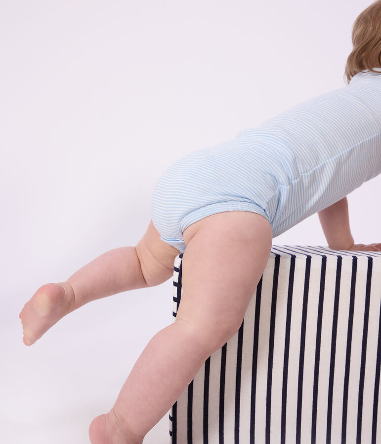 Lot de bodies manches courtes en coton &agrave; rayures b&eacute;b&eacute; multicouleur