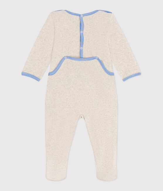 Fluwelen babypyjama met sluiting op de rug beige MONTELIMAR CHINE