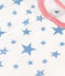 Katoenen kinderpyjama met sterrenprint wit MARSHMALLOW/blauw ALASKA
