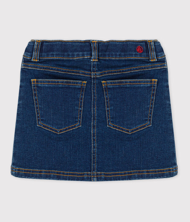 Rechte meisjesrok van denim blauw