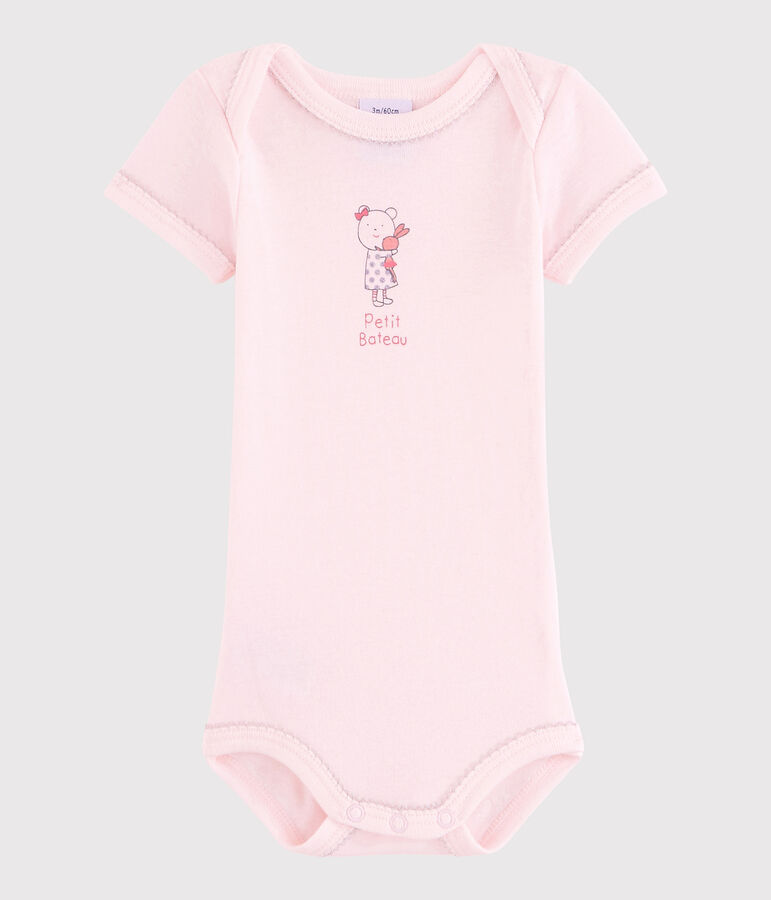 Body manches courtes b&eacute;b&eacute; fille rose VIENNE