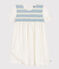 Robe enfant en coton manches courtes blanc ECUME