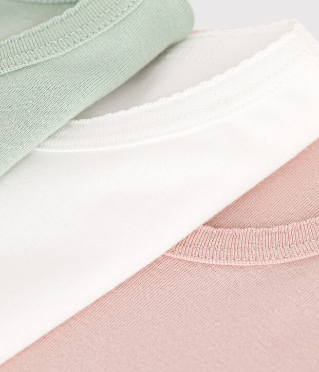 Setje met 3 effen katoenen T-shirts met korte mouw voor kinderen multicouleur