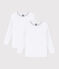 Lot de 2 tee-shirts blancs manches longues petite fille variante 1