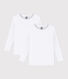 Lot de 2 tee-shirts blancs manches longues petite fille