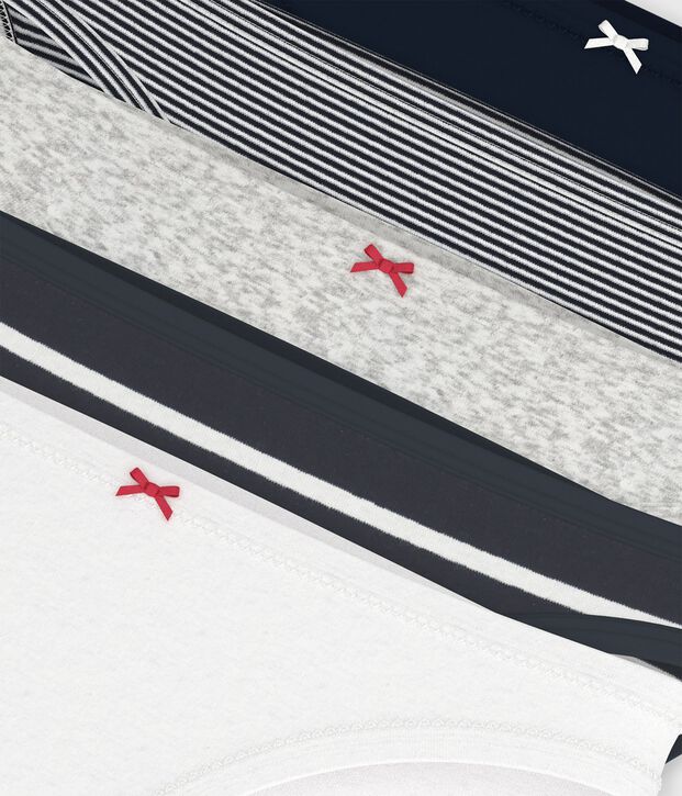 Set van 5 damesslipjes in biokatoen multicouleur