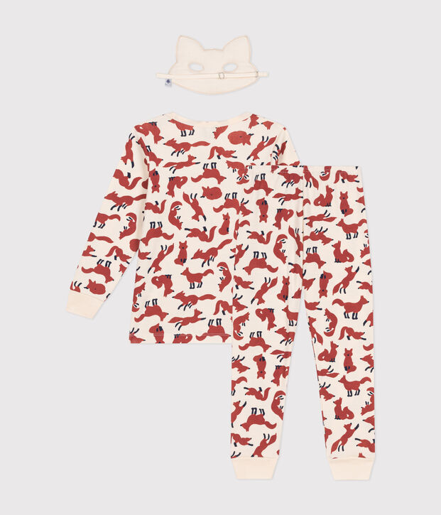 Pyjama d&eacute;guisement renard en coton enfant &eacute;cru/multicouleur