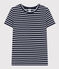 Le Droit, gestreept katoenen T-shirt met ronde hals voor dames blauw SMOKING/wit MARSHMALLOW