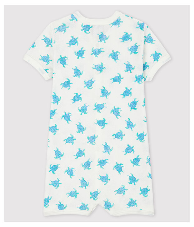 Schildpadden playsuit van ultralicht katoen wit/multicouleur