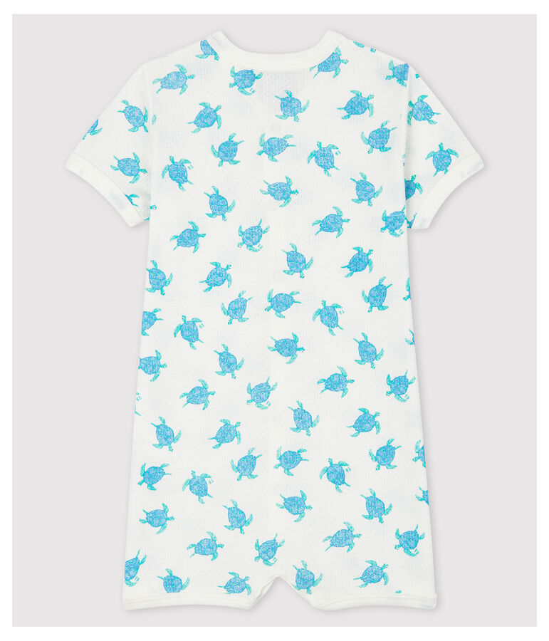 Schildpadden playsuit van ultralicht katoen wit/multicouleur
