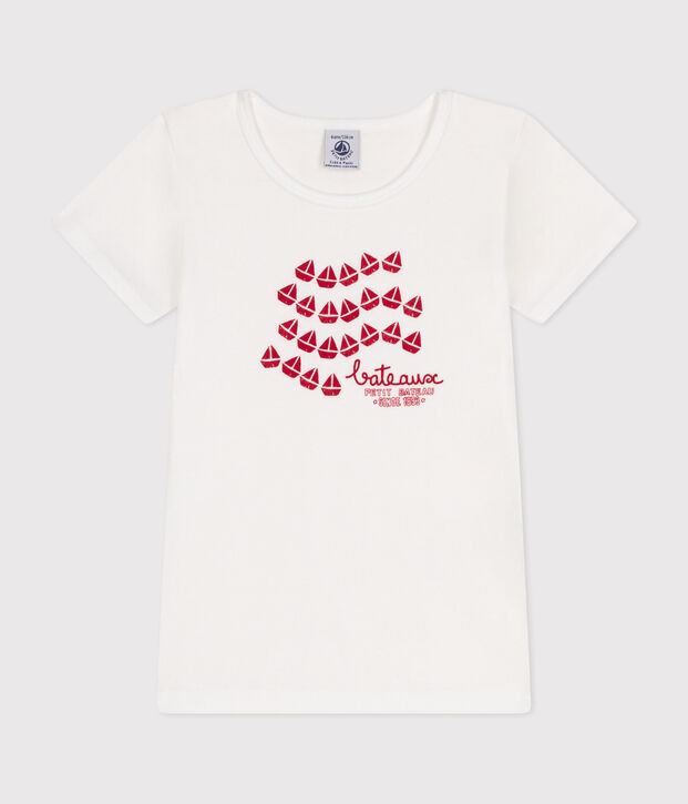 Katoenen T-shirt met korte mouw voor kinderen wit