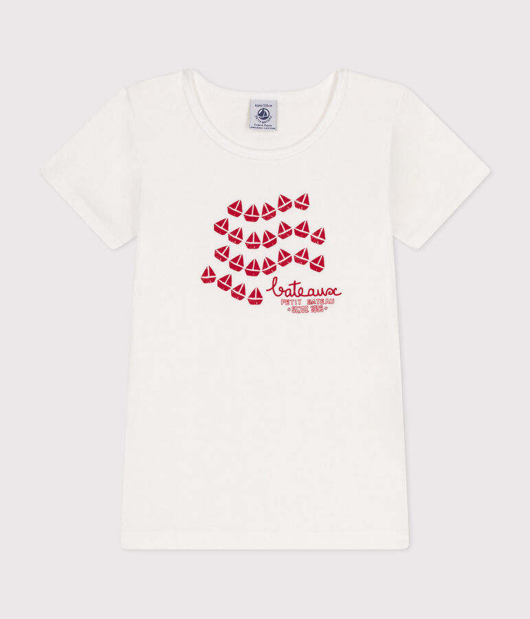 Tee-shirt enfant en coton manches courtes blanc
