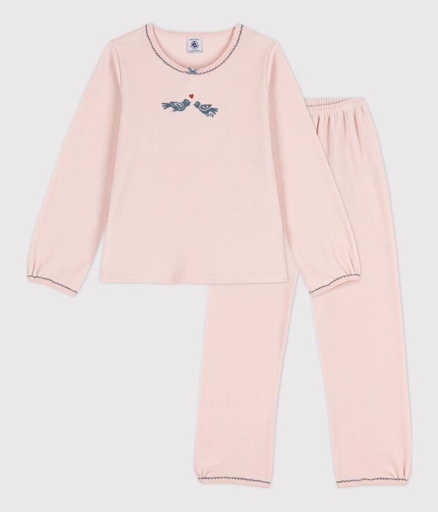 Fluwelen meisjespyjama roze